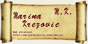 Marina Krezović vizit kartica